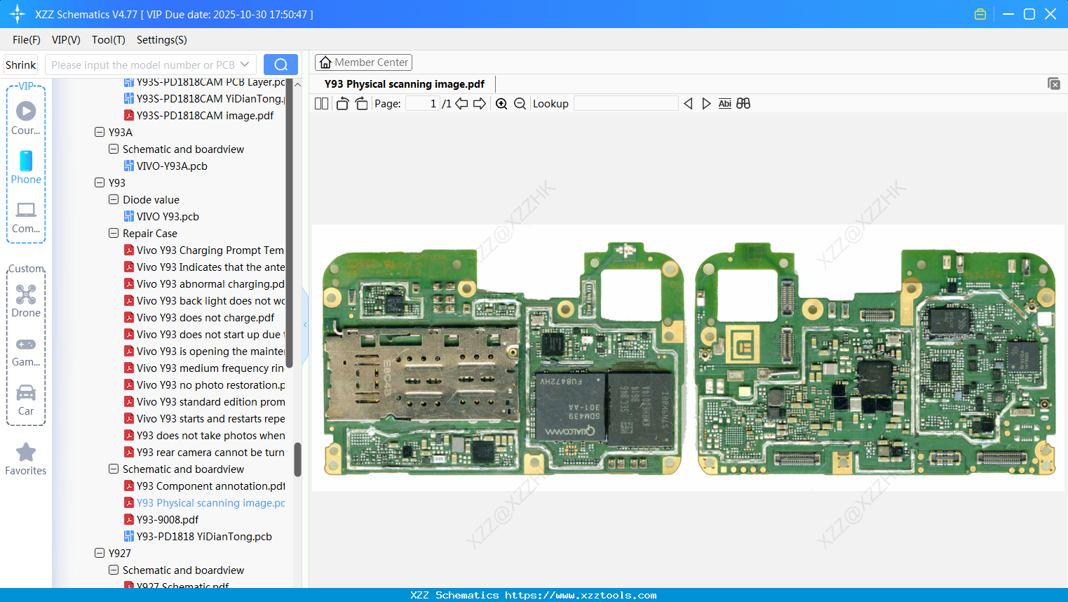 VIVO Y93 Physical Scanning Image